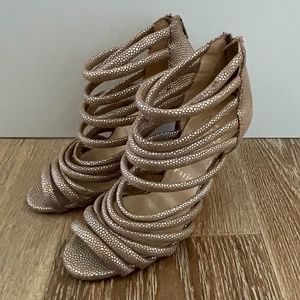 CHRISTIAN LOUBOUTIN Gold Strappy Sandals